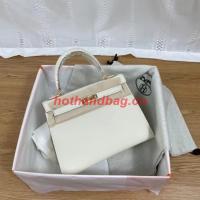 Hermes Kelly 25cm Shoulder Bags Epsom KL2755 white&gold