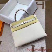 Hermes Kelly 28cm Shoulder Bags Epsom Leather KL28 creamy white