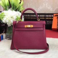 Hermes Kelly 32cm Shoulder Bag TOGO Leather KY32 Wine