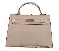 Hermes Kelly 32cm Shoulder Bags Grained Leather Grey