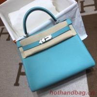 Hermes Kelly Shoulder Bag Original TOGO Leather KY3255 sky blue