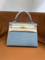 Hermes Kelly Shoulder Bags Ostrich skin KL2655 8