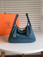 Hermes Lindy Original Togo Leather Bag 5086 Dark Blue