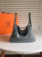 Hermes Lindy Original Togo Leather Bag 5086 Skyblue