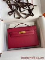 Hermes Original Epsom Leather KEL2278 purplish&gold Tone Metal
