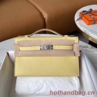 Hermes Original Epsom Leather KEL2278 Pearl White&Silver Tone Metal
