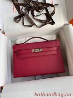 Hermes Original Epsom Leather KEL2278 purplish&Silver Tone Metal