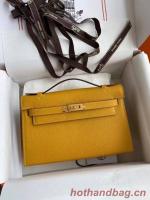Hermes Original Epsom Leather KEL2278 yellow&gold Tone Metal