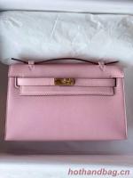 Hermes Original swift Leather KEL2278 pink&gold Tone Metal