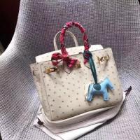 Hermes Real ostrich leather birkin bag BK35 creamy white