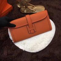 Hermes Togo Leather Clutch H88017 Orange