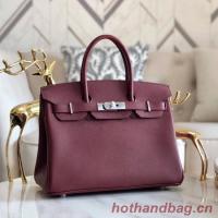 Hermes original Epsom Leather HB35O Burgundy&silver Metal