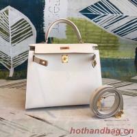 Hermes original Kelly Epsom Leather KL32 white