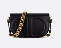 DIOR CD SIGNATURE BAG WITH STRAP Black CD Embossed Box Calfskin M9280UZ