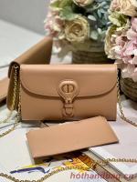 DIOR BOBBY EAST WEST POUCH WITH CHAIN Smooth Calfskin S5703UBP LIGHT PINK