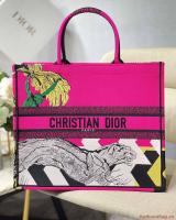 DIOR BOOK TOTE BAG TOILE DE JOUY M1286 Tiger Pink