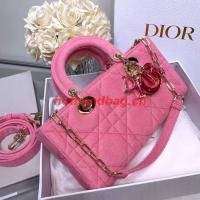 DIOR MEDIUM LADY D JOY BAG Cannage Denim M0540O pink