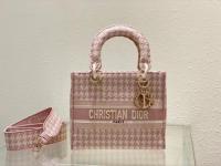 DIOR MEDIUM LADY D LITE BAG Embroidery M0565OR pink