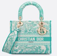 DIOR Medium Dioriviera Lady D Lite Bag Aquamarina Toile de Jouy Embroidery M0565OT