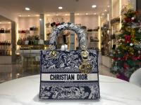 DIOR Medium Lady D Lite Bag Toile de Jouy Embroidery M0565OTD blue