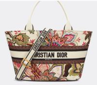 Dior HAT BASKET BAG Natural Multicolor Albero della Vita Embroider M1328CES