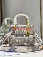 Dior MEDIUM LADY D LITE BAG M0565OR GRAY
