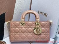 Dior Medium Lady D Joy Bag Cannage Lambskin M0540O dark pink