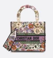 Dior Medium Lady D Lite Bag White Multicolor Dior 4 Saisons Ete Embroidery M0565OEB