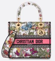 Dior Medium Lady D Lite Bag White Multicolor Mexico Millefiori Embroidery M0565OEBJ
