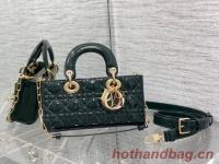 Dior SMALL LADY D JOY BAG Patent Cannage Calfskin M0613OW blackish green