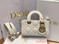 Dior mini Lady D Joy Bag Cannage Lambskin 9230 white