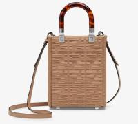 FENDI MINI SUNSHINE SHOPPER FF fabric mini bag 8BS051AG Beige