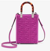 FENDI MINI SUNSHINE SHOPPER FF fabric mini bag 8BS051AG Purple