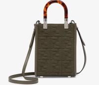 FENDI MINI SUNSHINE SHOPPER FF fabric mini bag 8BS051AG green
