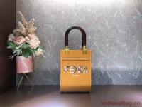 FENDI MINI SUNSHINE SHOPPER leather mini bag 8BS051ABV orange