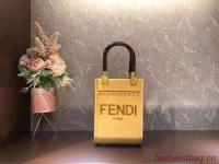 FENDI MINI SUNSHINE SHOPPER leather mini bag 8BS051ABV yellow