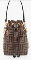 FENDI Mon Tresor leather mini bag 8BS010 black&brown
