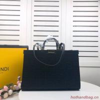FENDI PEEKABOOXTOTE canvas bag 8BH374A black