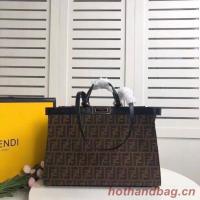 FENDI PEEKABOOXTOTE canvas bag 8BH374A brown&black