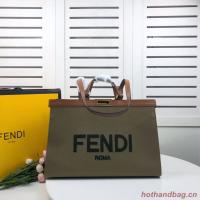 FENDI PEEKABOOXTOTE canvas bag 8BH374B green
