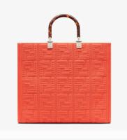 FENDI SUNSHINE MEDIUM FF fabric shopper 8BH386A red