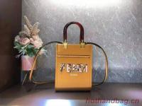 FENDI SUNSHINE SHOPPER leather mini bag F1620 orange
