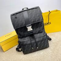 FF Jacquard Fendi Strike Medium fabric backpack F7602 BLACK