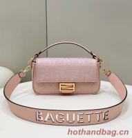 Fendi Baguette canvas bag with FF embroidery 8BR600 pink