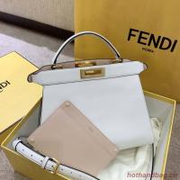Fendi PEEKABOO ISEEU EAST WEST WHITE leather bag 8BN323