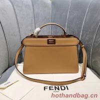 Fendi PEEKABOO ISEEU EAST WEST leather bag 8BN323A apricot