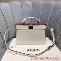 Fendi PEEKABOO ISEEU EAST WEST leather bag 8BN323A white