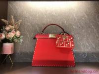Fendi Peekaboo ISeeU MEDIUM leather bag F8637 red