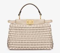 Fendi Peekaboo Mini braided leather bag 8BN244A Beige