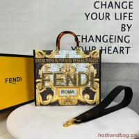 Fendi Sunshine Medium Fendace Printed white leather shopper 8BH386A 2